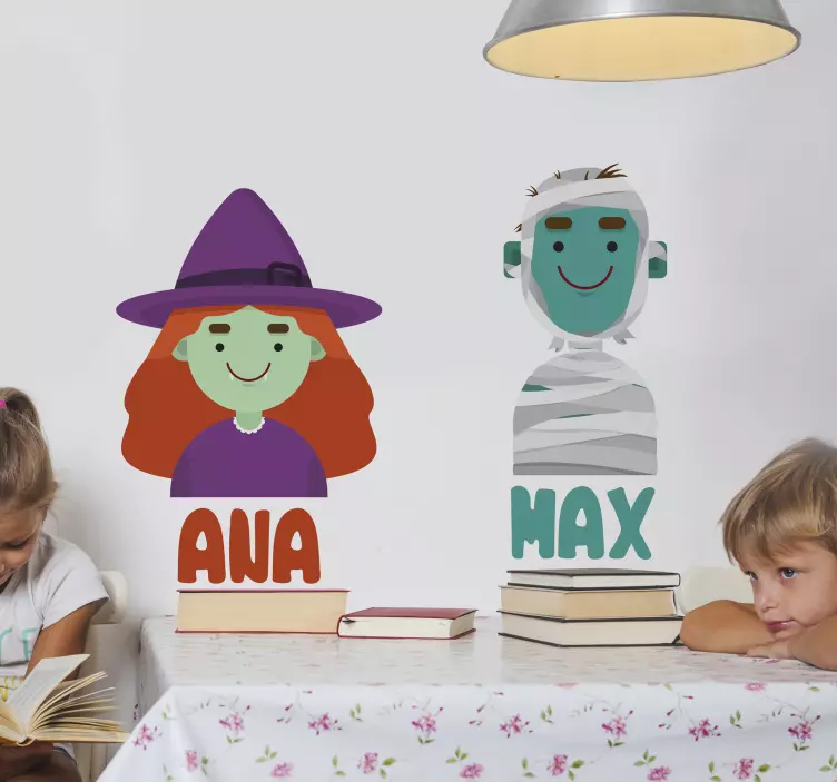 Aangepaste karakterweergave muursticker kinderkamer - TenStickers