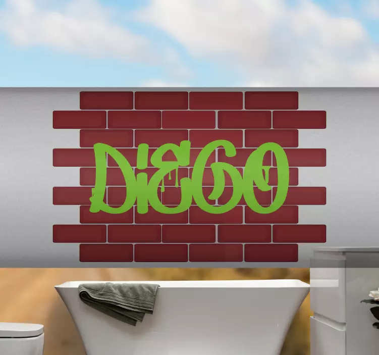 Aangepaste naam graffiti fiets sticker - TenStickers