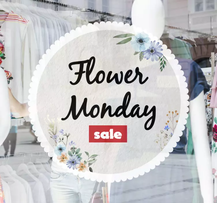 Aankondiging van de bloemenverkoop korting sticker - TenStickers