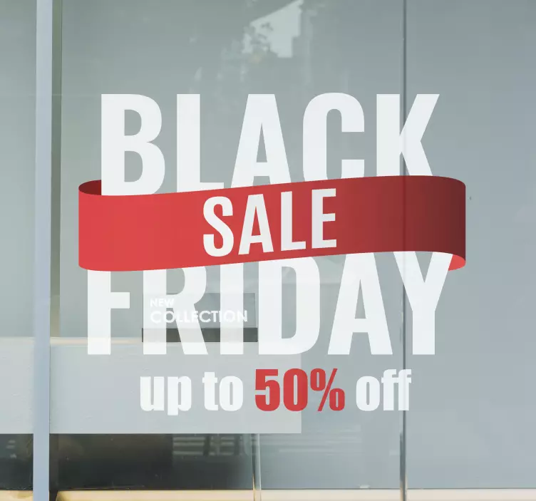 Aankondiging van speciale verkoop black friday sticker - TenStickers