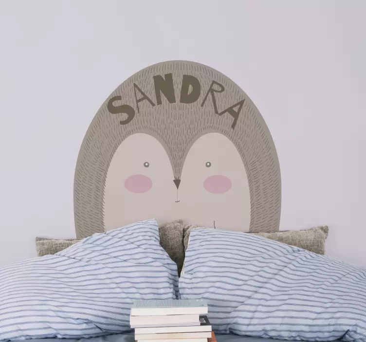 Aanpasbaar egelnaamontwerp muursticker kinderkamer - TenStickers