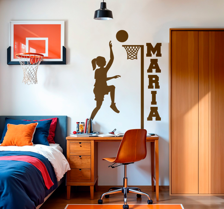 Aanpasbaar meisje basketbal sticker - TenStickers