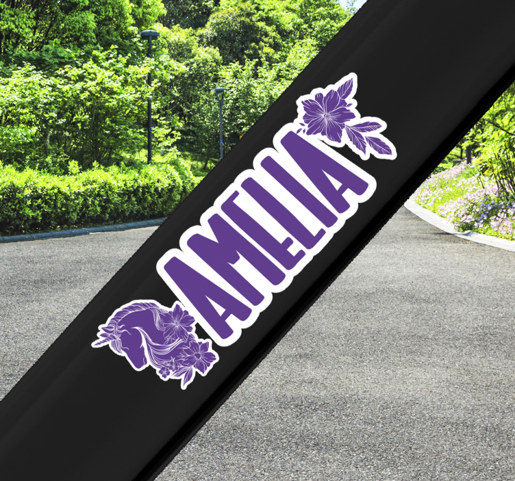 Aanpasbare mooie eenhoorn fiets sticker - TenStickers