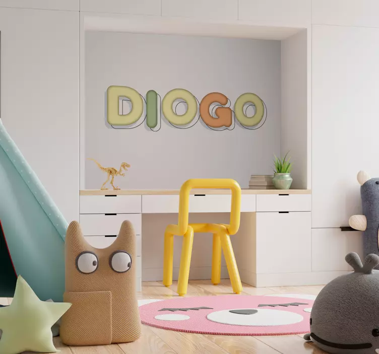 Aanpasbare naam vetgedrukte stijl muursticker kinderkamer - TenStickers