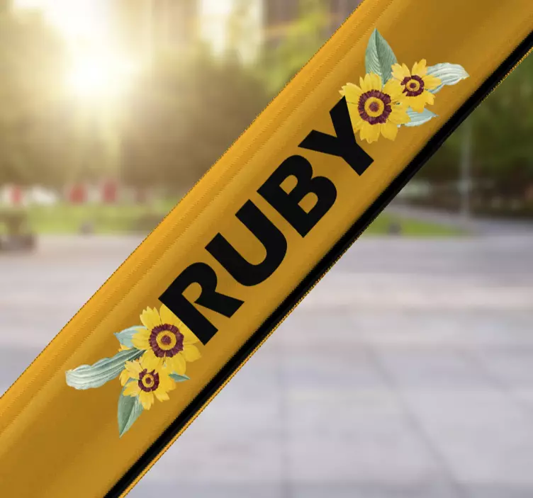 Klantgerichte zonnebloem zelfklevende fietssticker - TenStickers