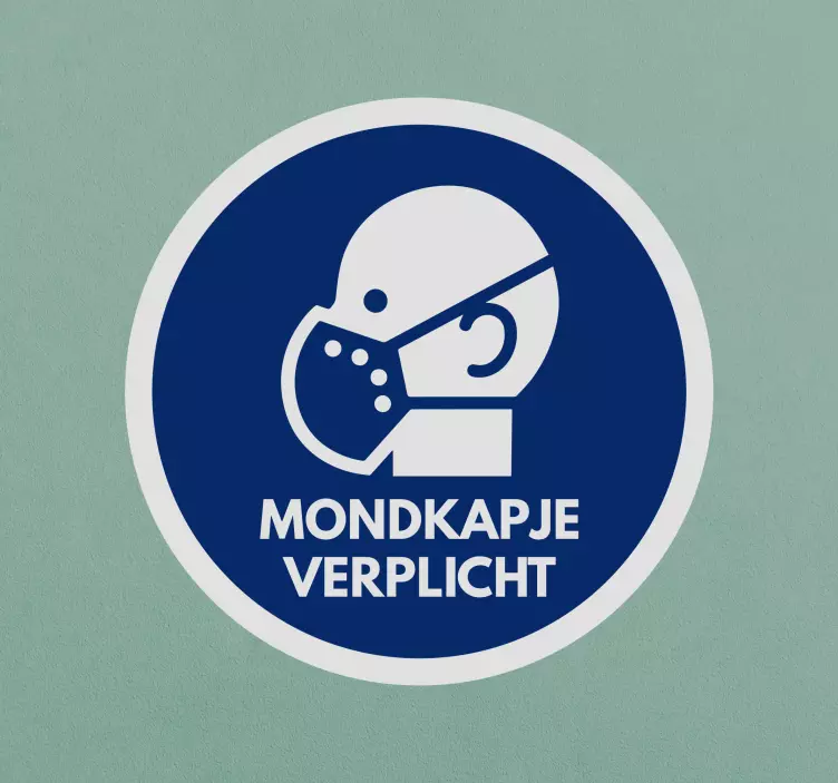 Aanwijzingen stickers Mondkapje verplicht - TenStickers