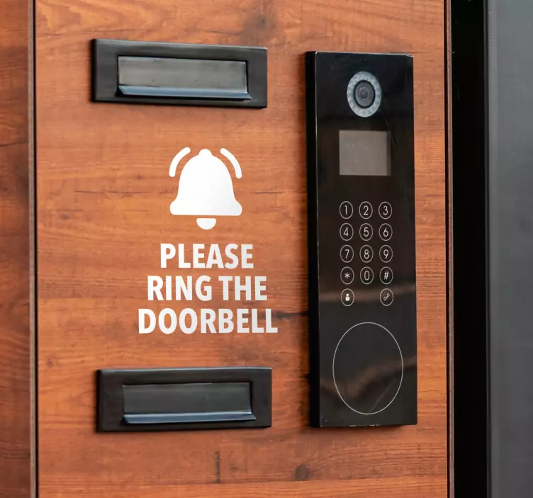 Aanwijzingen sticker 'please ring the doorbell' - TenStickers