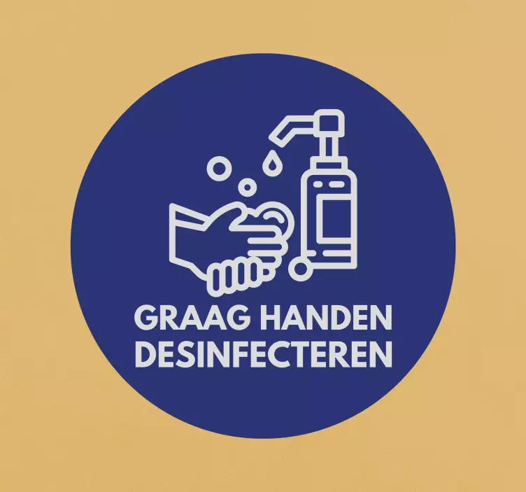 Aanwijzingen stickers handen desinfecteren - TenStickers
