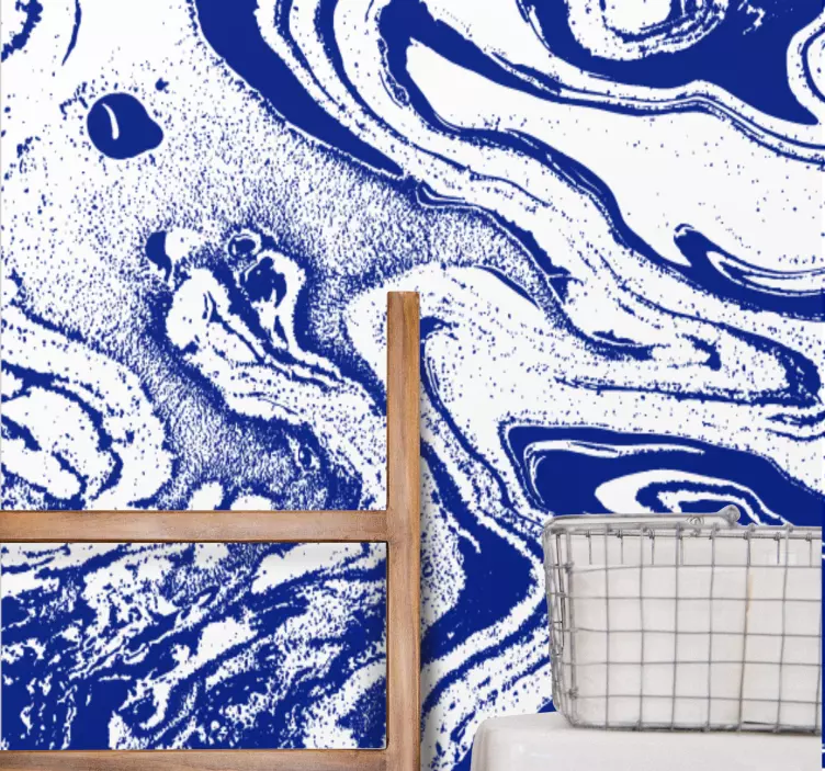 Abstract blauw patroon badkamer sticker - TenStickers