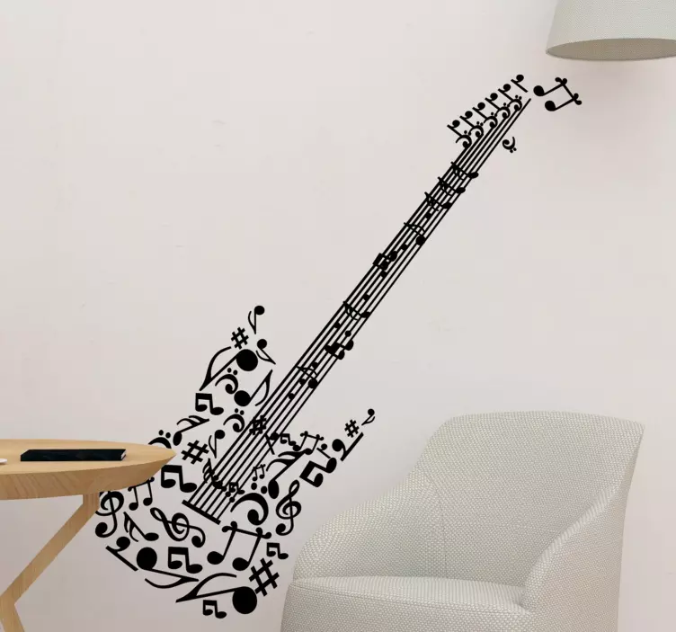 Abstracte Gitaar Muursticker - TenStickers