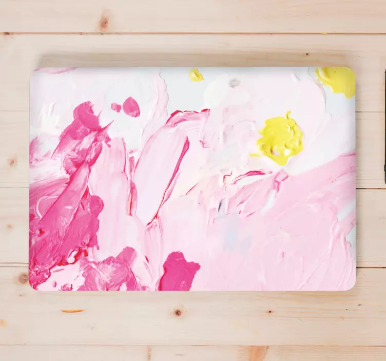 Abstracte roze wervelingen laptop sticker - TenStickers