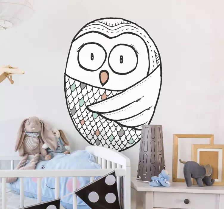 Abstracte Uil Muursticker - TenStickers