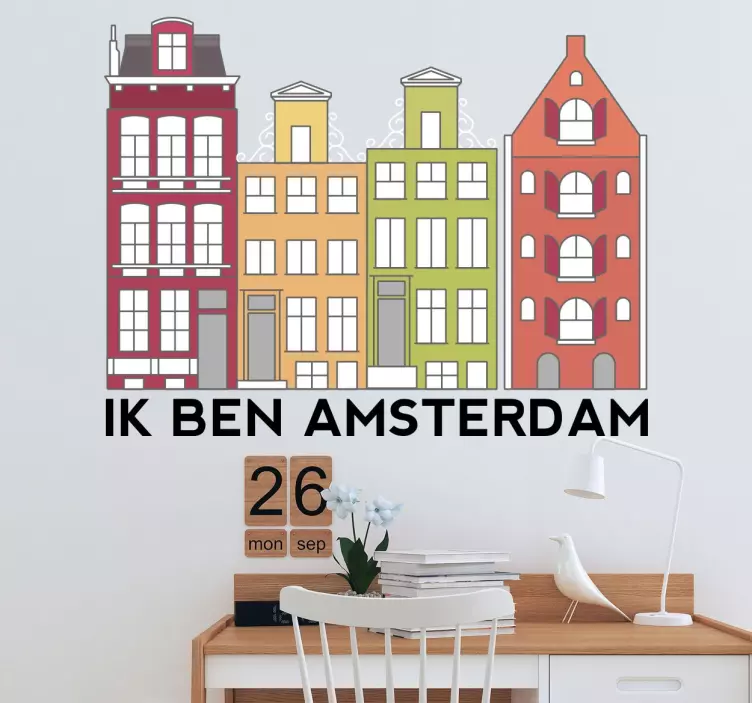 Amsterdam grachtenpand sticker - TenStickers