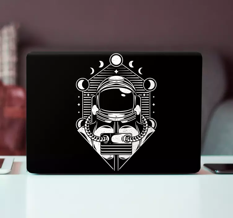 Laptop sticker astronautenkarakter illustratie - TenStickers