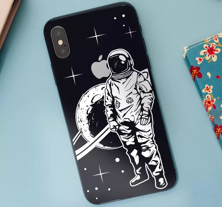 Iphone sticker astronauten ruimte scène - TenStickers