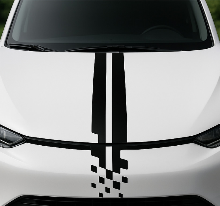 Autosticker abstracte strepen voor motorkap - TenStickers
