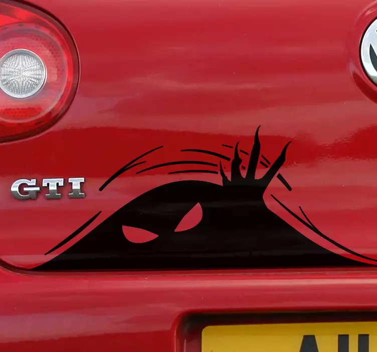 Auto sticker monster in de kofferbak - TenStickers