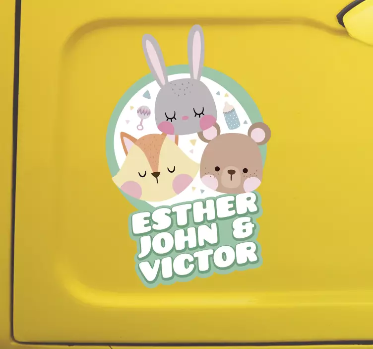 Auto stickers drie bosdieren - TenStickers