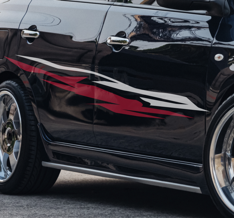 Stickers rode en witte figuren voor auto  - TenStickers