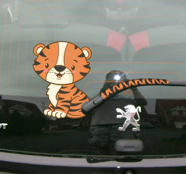 Auto stickers schattig tijgertje - TenStickers