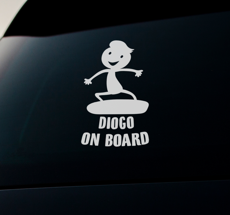 Autosticker grappig personage aan boord - TenStickers