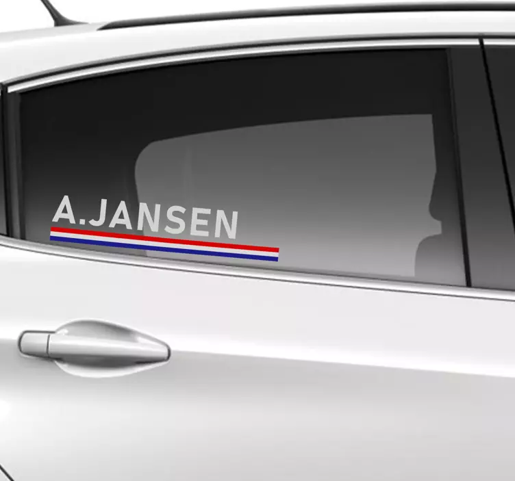 Autosticker rally met naam en nederlandse vlag - TenStickers