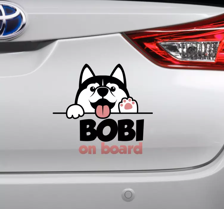 Auto stickers Hond met aangepaste naam - TenStickers
