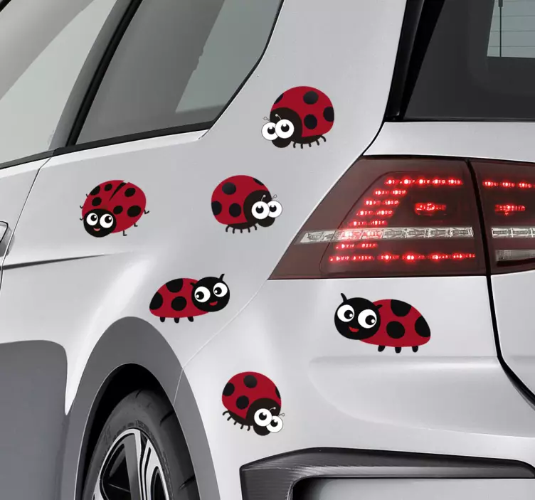 Autosticker schattige lieveheersbeestjes - TenStickers