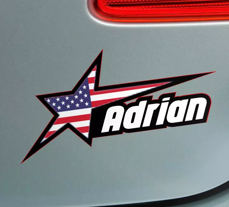 Ster verenigde staten sticker met naam - TenStickers