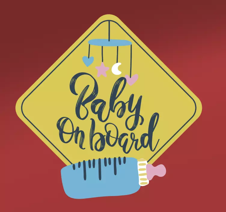 Sticker baby on board Fles - TenStickers