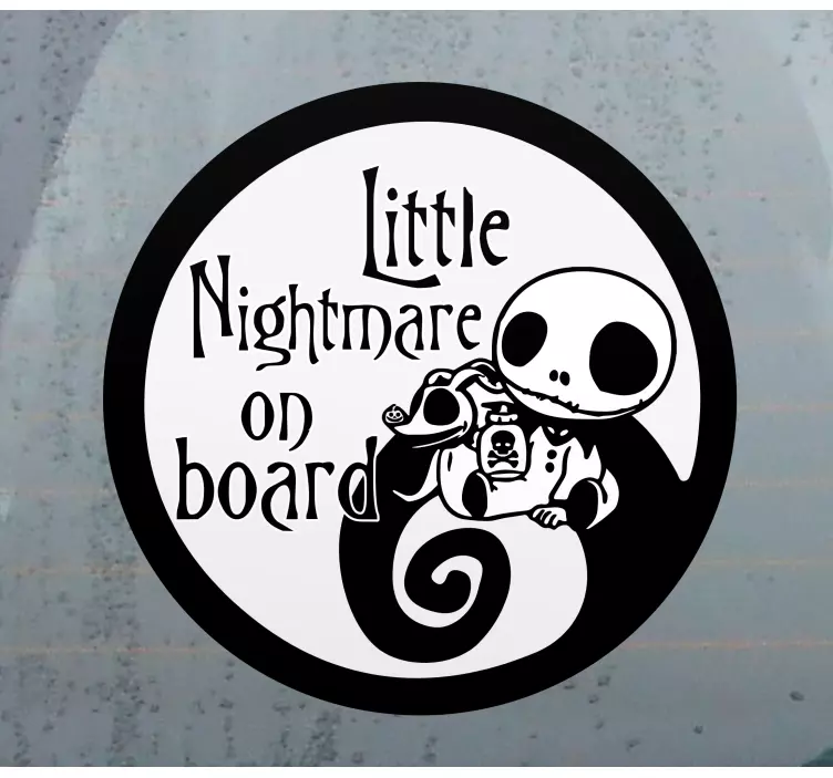 Sticker baby on board Kleine nachtmerrie aan boord - TenStickers