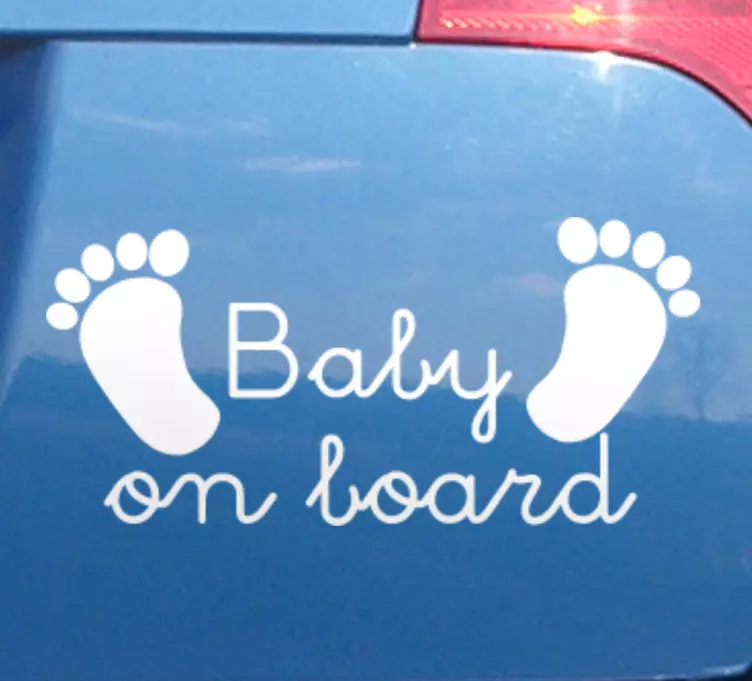 Sticker baby on board Schattige eenkleurige voeten - TenStickers