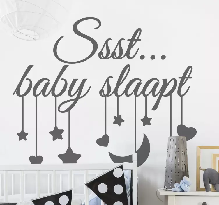 Muurstickers babykamer Baby slaapt - TenStickers