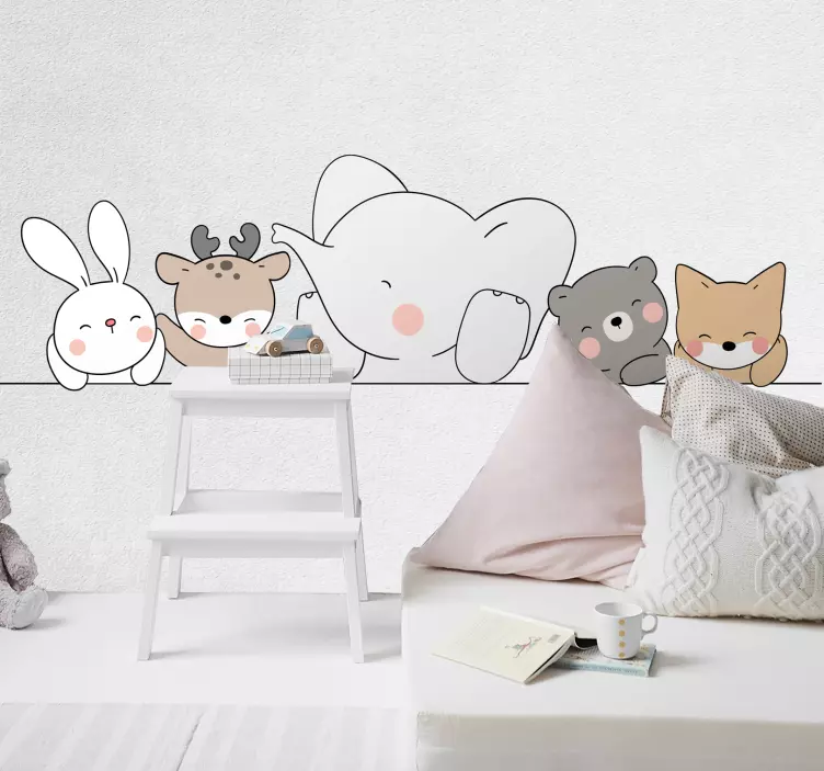 Muursticker kinderkamer dieren noordse stijl - TenStickers
