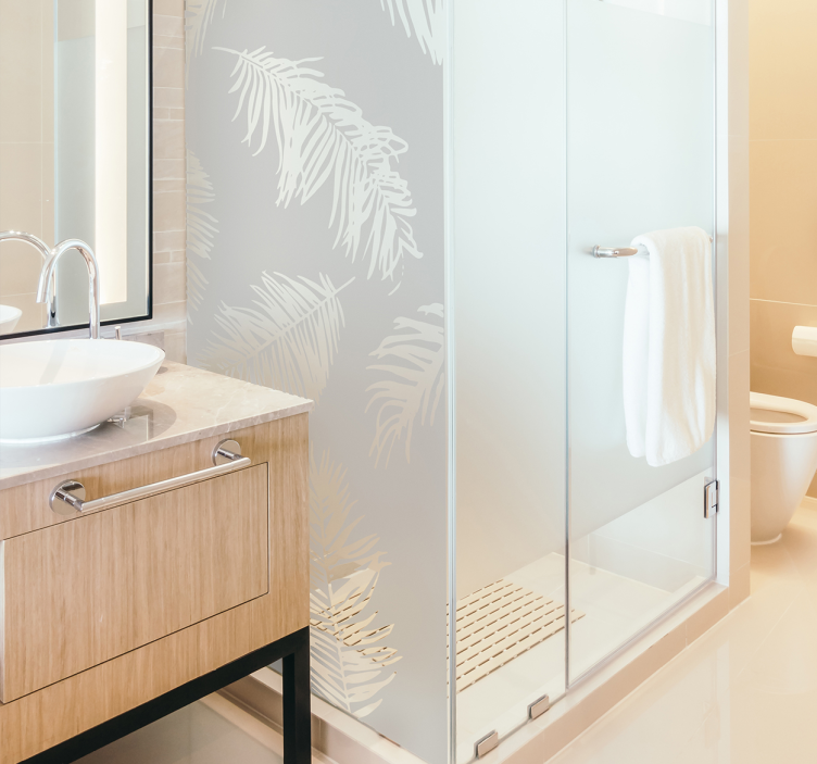 Badkamer sticker douchewand bladeren - TenStickers