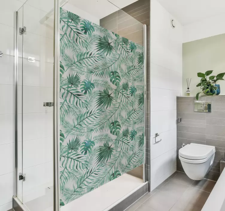 Badkamer sticker tropisch - TenStickers