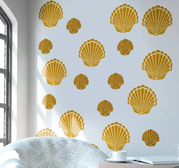 Badkamer sticker schelpen - TenStickers