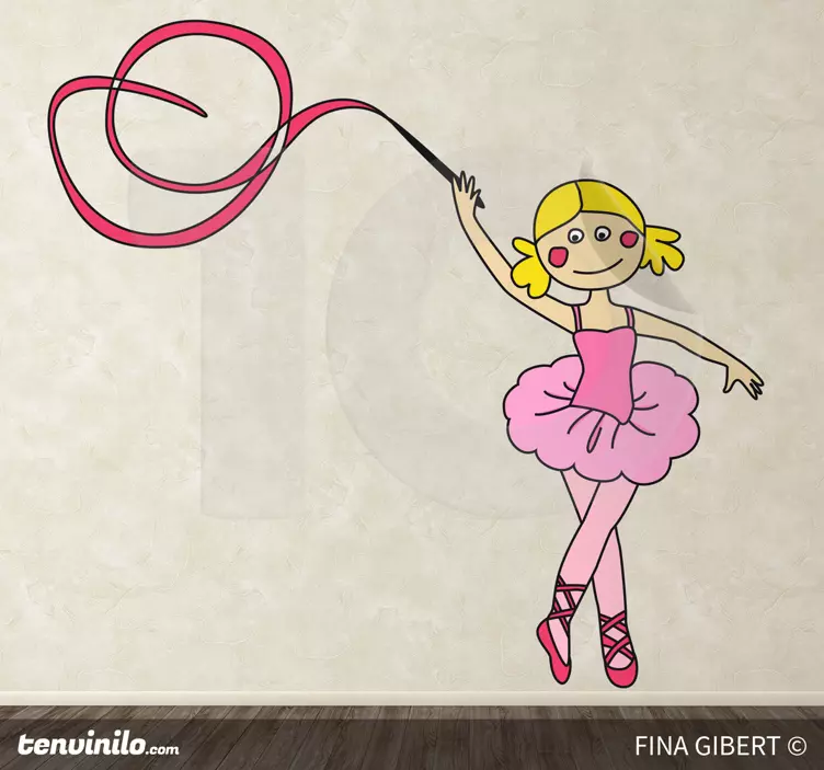 Ballerina met lint sticker - TenStickers