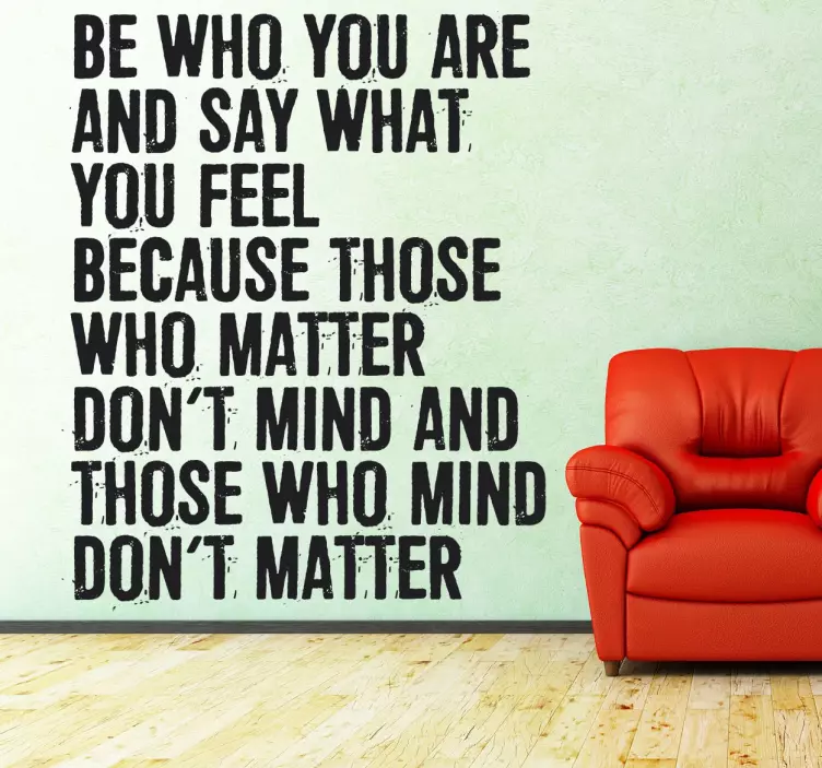 Be Who You Are Quote Muursticker - TenStickers