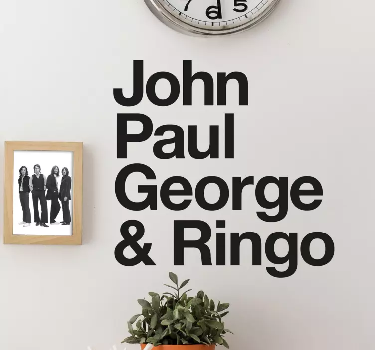 Beatles John Paul George Ringo Muurtekst - TenStickers