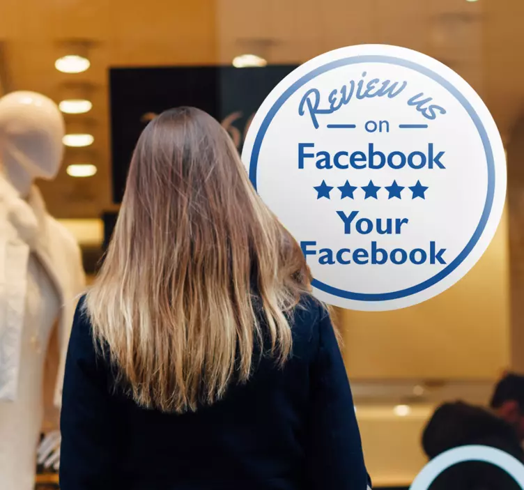 Bedrijfssticker beoordeling Facebook - TenStickers