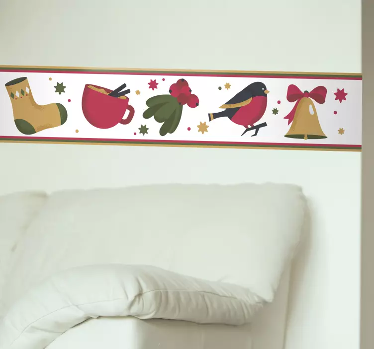 Bedrijfssticker Kerstmis stickerrand - TenStickers