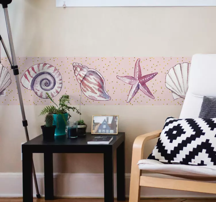 Muurstickers behangranden Zee leven grens - TenStickers