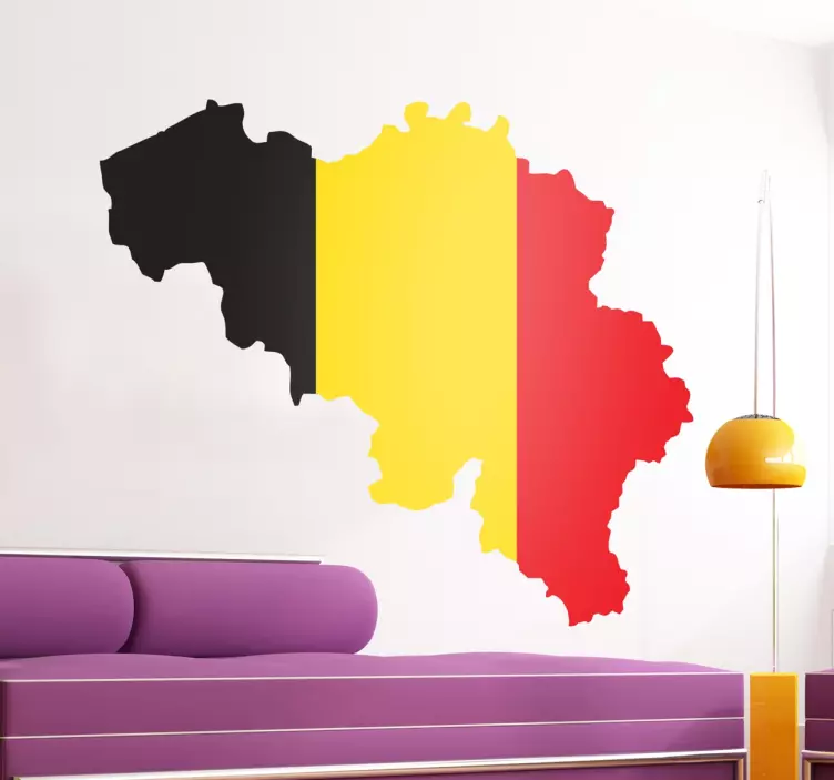 Belgische Vlag Muursticker - TenStickers
