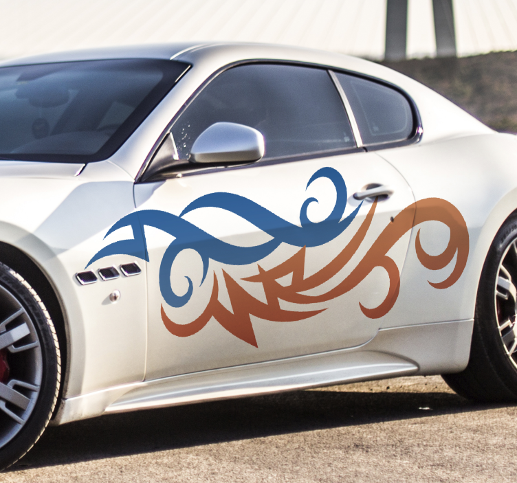 Bestickering auto tribale kleurrijke vlammen - TenStickers