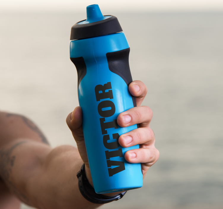 Bidon met naam gepersonaliseerde sticker - TenStickers