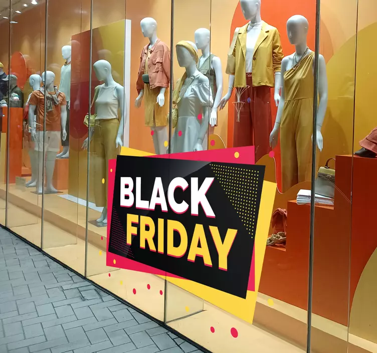 Black friday gekleurde etalage sticker - TenStickers