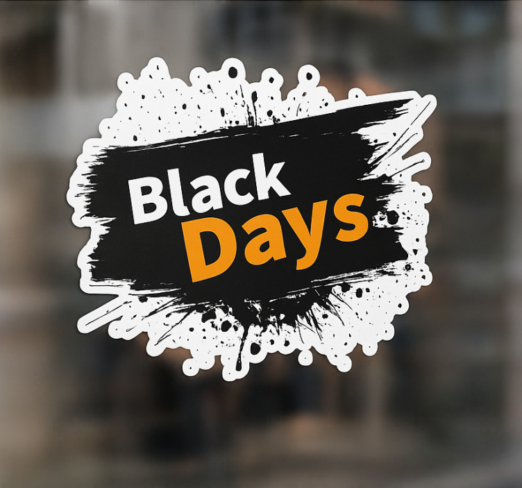 Black friday sticker zwart-witte "black days" - TenStickers