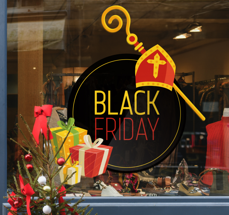 Black Friday-sticker met Sinterklaas-elementen - TenStickers