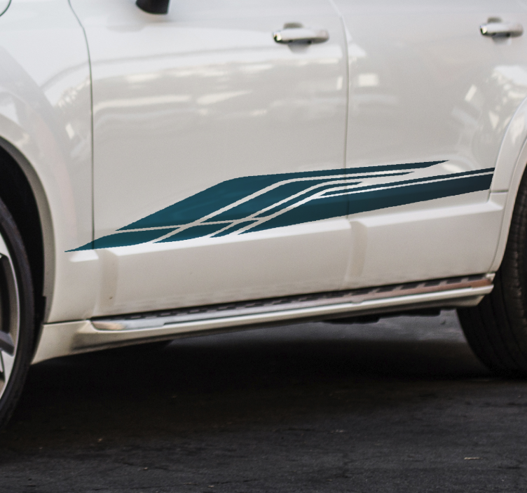 Decoratie sticker auto blauwe race streep - TenStickers